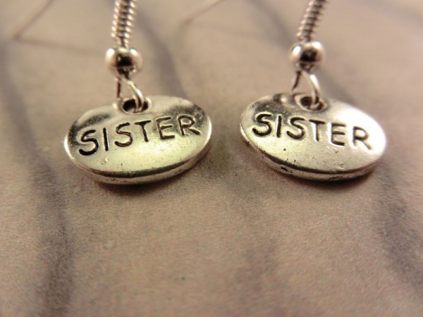 Schwester Ohrringe Vintage Optik Sister Geschenk